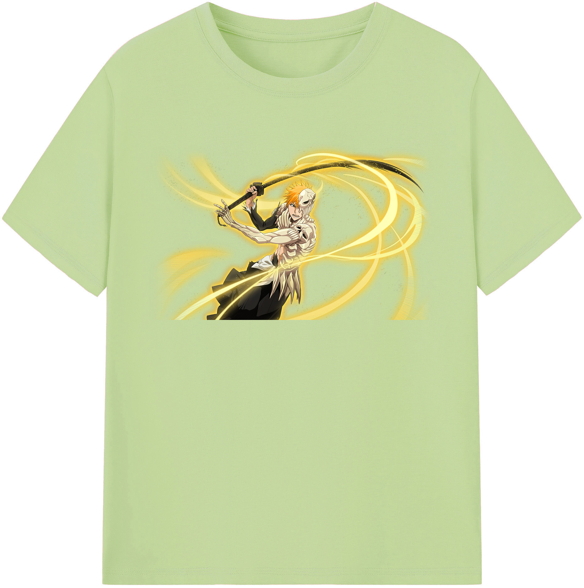 （画像用） ブリーチ 黒崎一護（くろさき いちご）BLEACH Kurosaki Ichigo 綿100％半袖Tシャツ（フロントプリント）